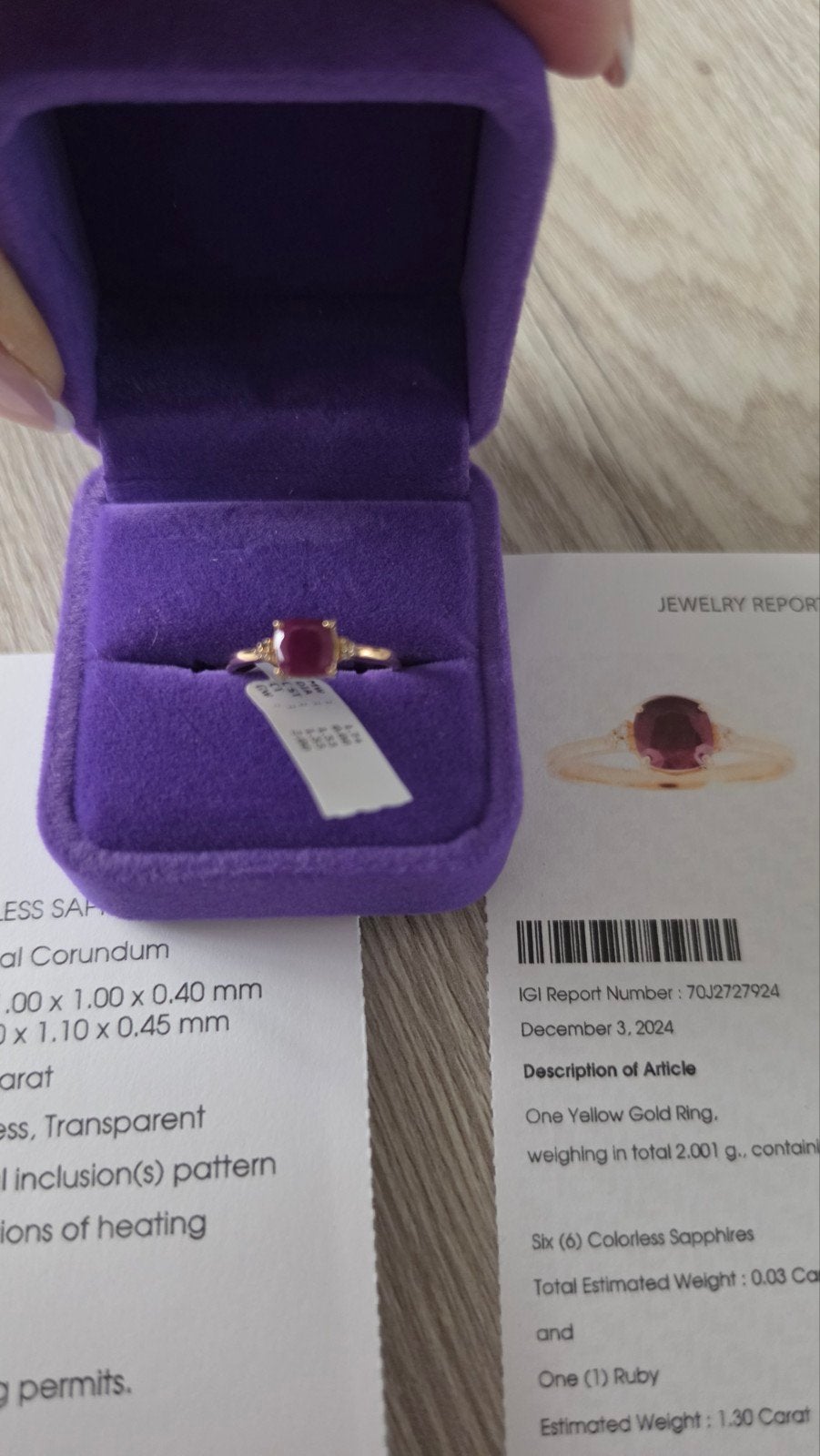*NIEUW* 14K Geelgouden Ring met Robijn en Saffieren (IGI Cer, Nieuw, Ophalen of Verzenden, 17 tot 18, Met edelsteen