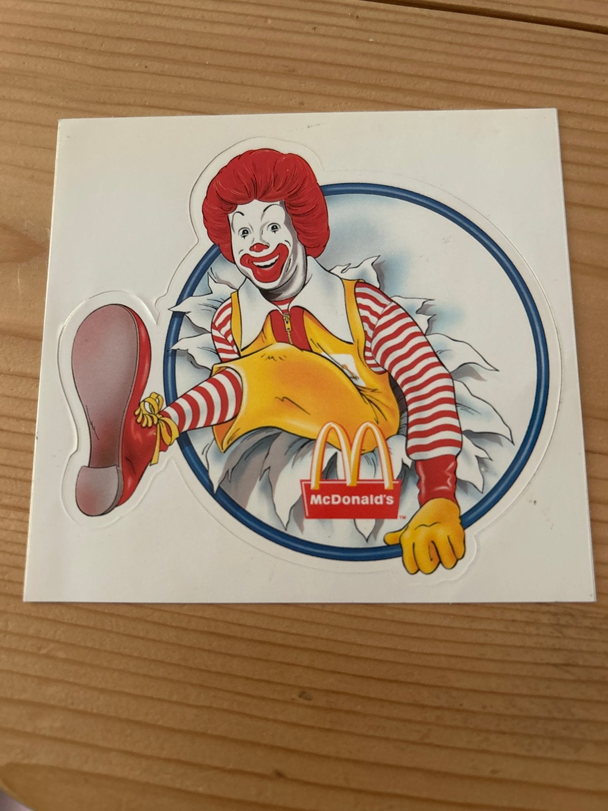 Vintage Ronald McDonald Sticker - McDonald's, Ophalen of Verzenden, Gebruikt, Winkel of Supermarkt