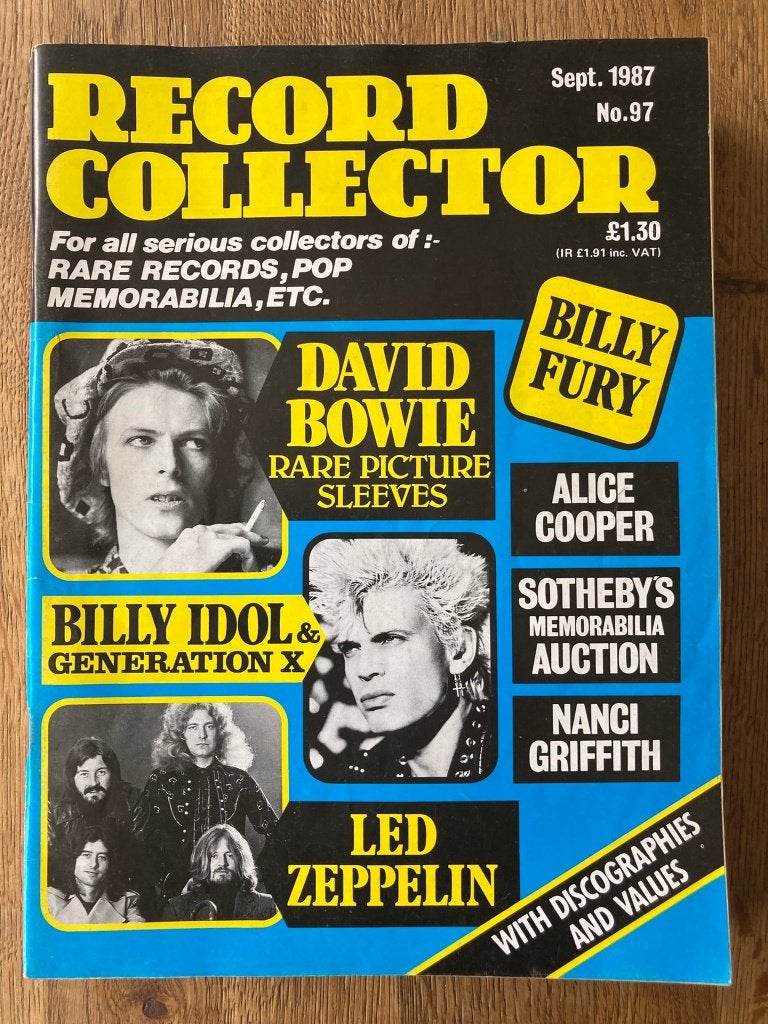 Record Collector 97 Sept 1987 David Bowie Led Zeppelin T.Rex, Ophalen of Verzenden, Gelezen, Muziek, Film of Tv
