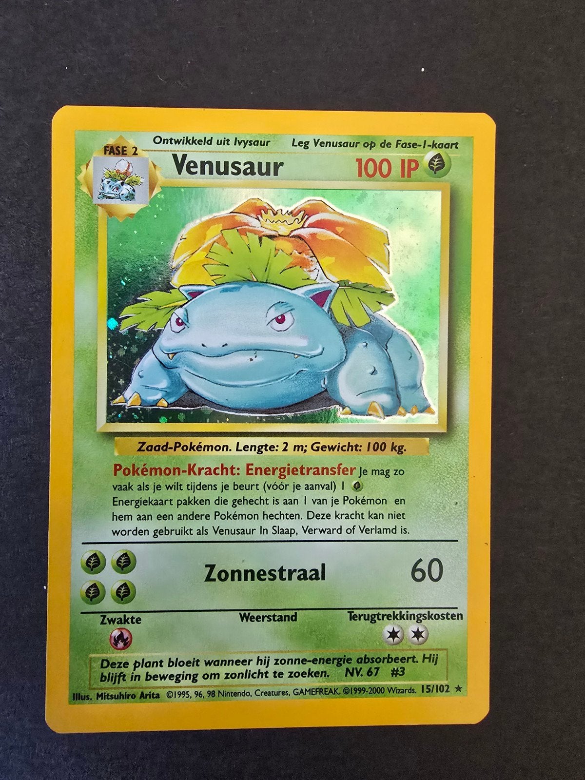 Mooie Base Set holo Venusaur – NL 15/102, Ophalen, Zo goed als nieuw