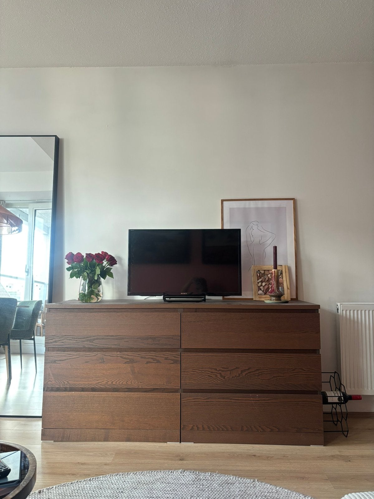 Malm ladekast IKEA, 6 lades, Walnoot, Ophalen, Gebruikt, Walnoot kleur, 150 tot 200 cm