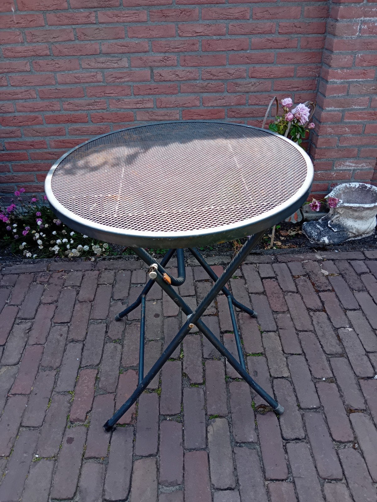 Metalen bistro tafel tuintafel hoogte 72 cm, Ophalen of Verzenden, Rond, Metaal