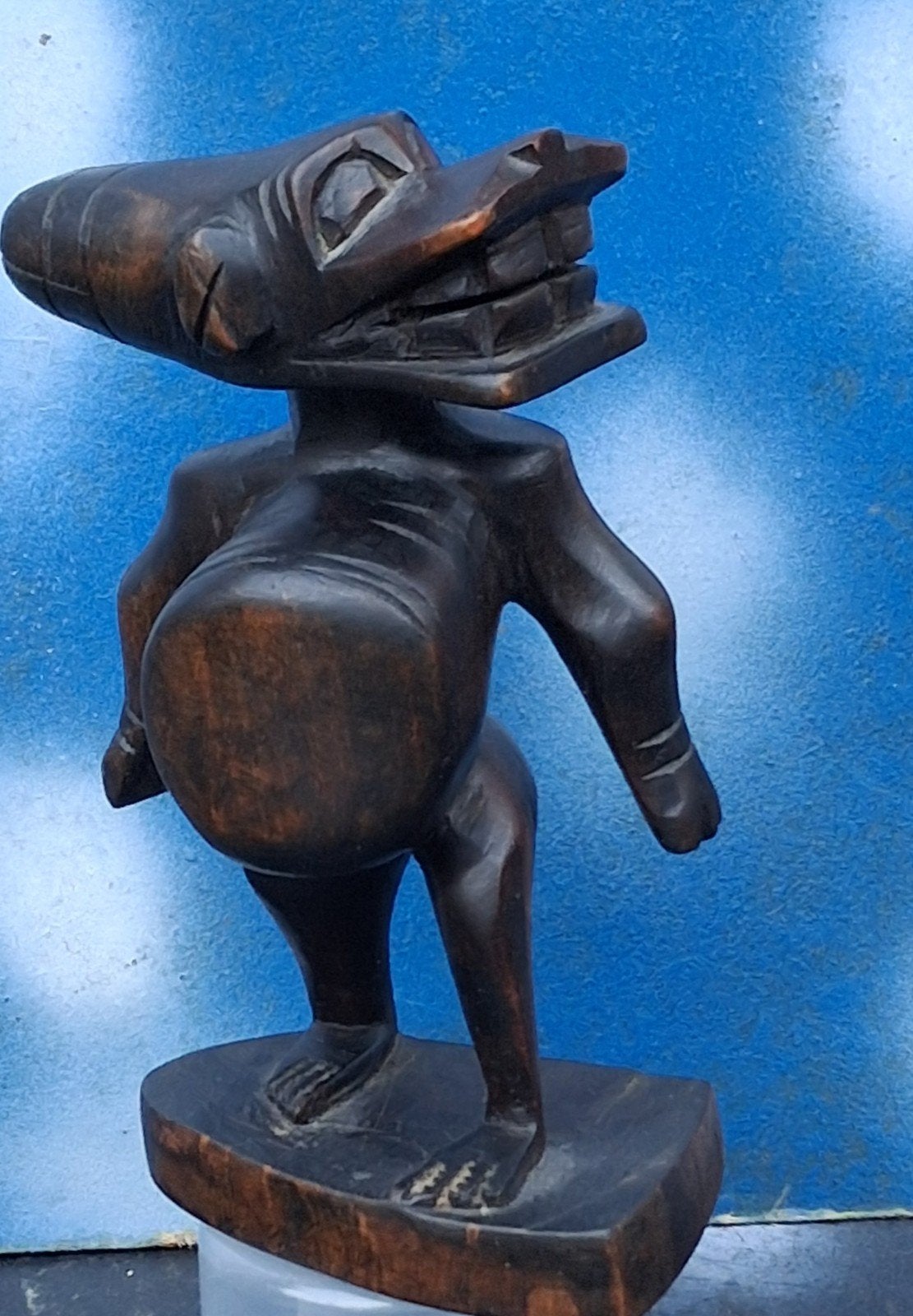 Afrikaanse fetisj. Geabstraheerd. Hardhout.  16 cm., 16 cm, Bruin, Afrika, Handgemaakt
