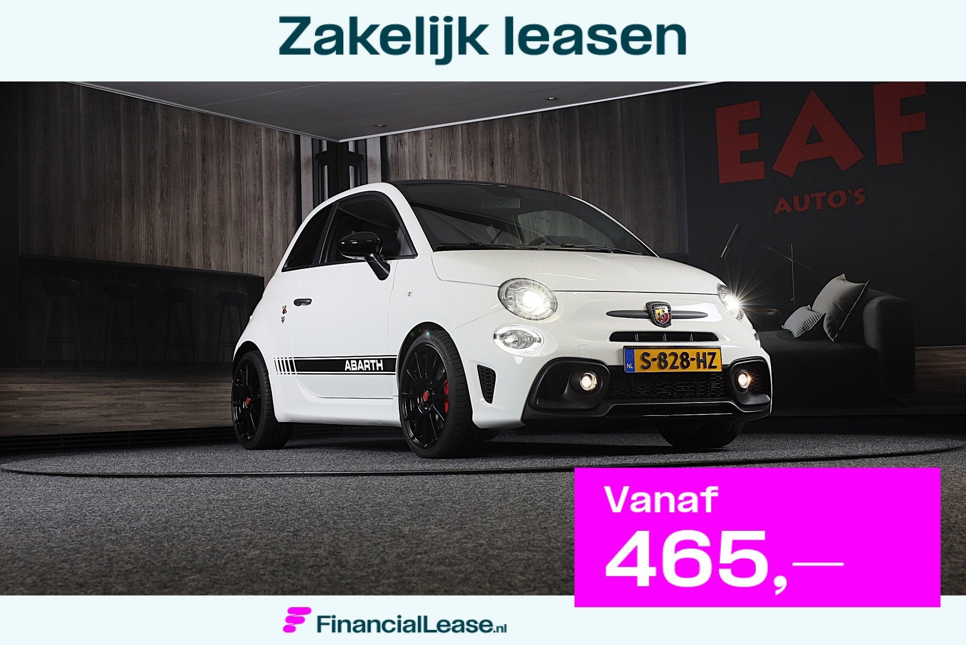 Fiat 500 1.4 T-Jet Abarth Esseesse 70th Anniversary / Sabelt, Voorwielaandrijving, 4 cilinders, 4 stoelen, Wit