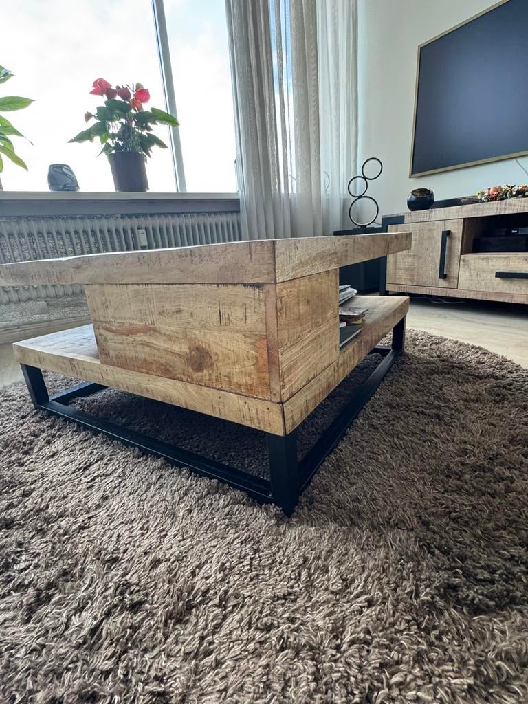 Salontafel mango hout, Gebruikt, 50 tot 100 cm, Vierkant, 50 tot 100 cm