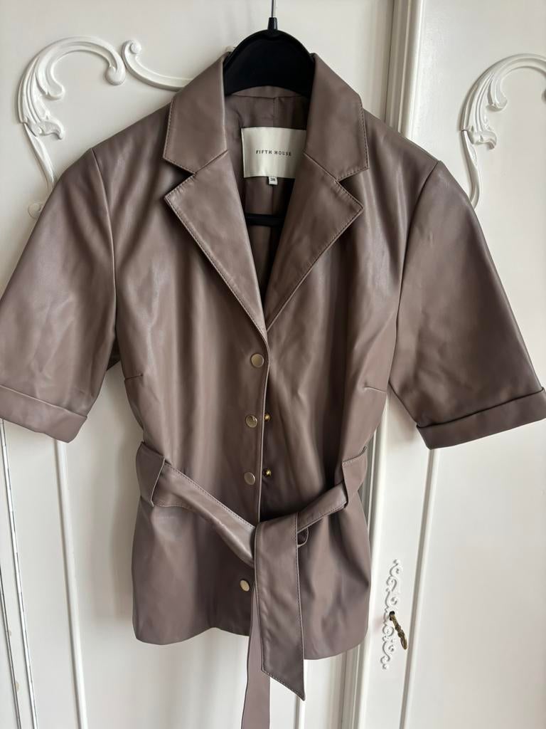 Nieuw taupe leer look jasje Fifth House maat 38, Maat 38/40 (M), Overige kleuren, Nieuw, Ophalen of Verzenden