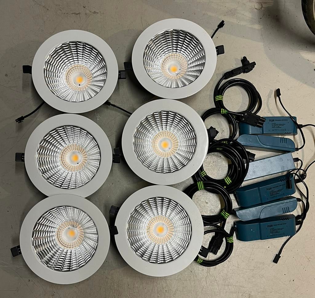 6x interlight spots, Led, Metaal of Aluminium, Ophalen of Verzenden, Zo goed als nieuw