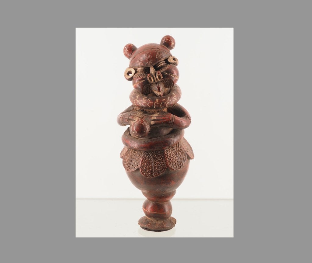 Authentiek Tikar Terracotta 'Huisgod' Kameroen (251110-04), Antiek en Kunst, Ophalen of Verzenden