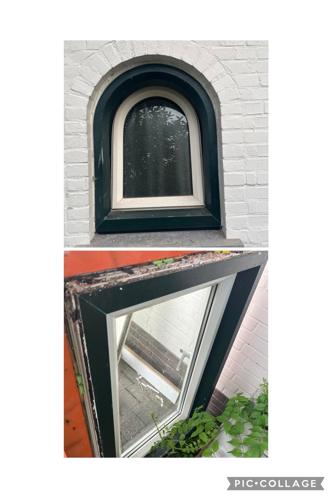 Kunststof ramen kozijn met dubbel glas, Doe-het-zelf en Verbouw, Glas en Ramen, Ophalen, Gevelraam of Ruit, Gebruikt, Minder dan 80 cm