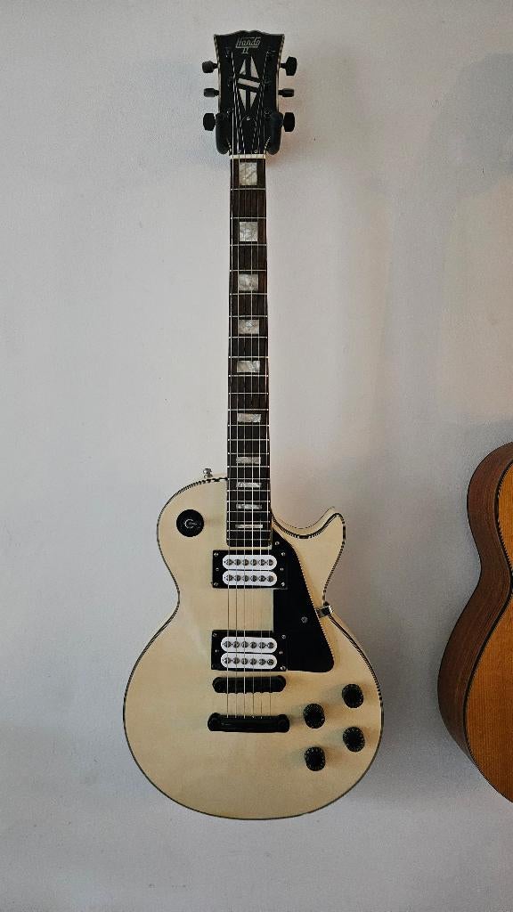 Vintage Hondo II Les Paul – Olympic White, Muziek en Instrumenten, Ophalen, Gebruikt, Solid body, Overige merken