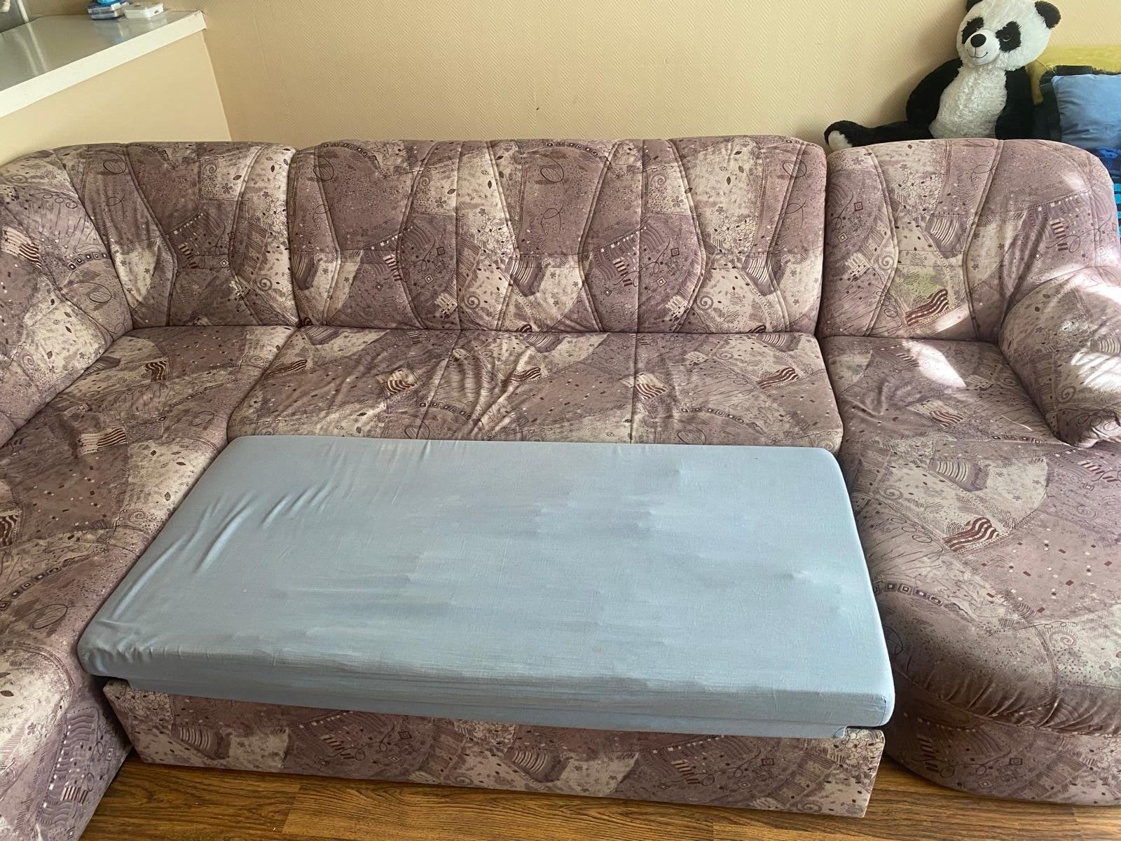 Comfortabele hoekbank met uitschuifbaar bed, Ophalen, Gebruikt, Hoekbank, 300 cm of meer
