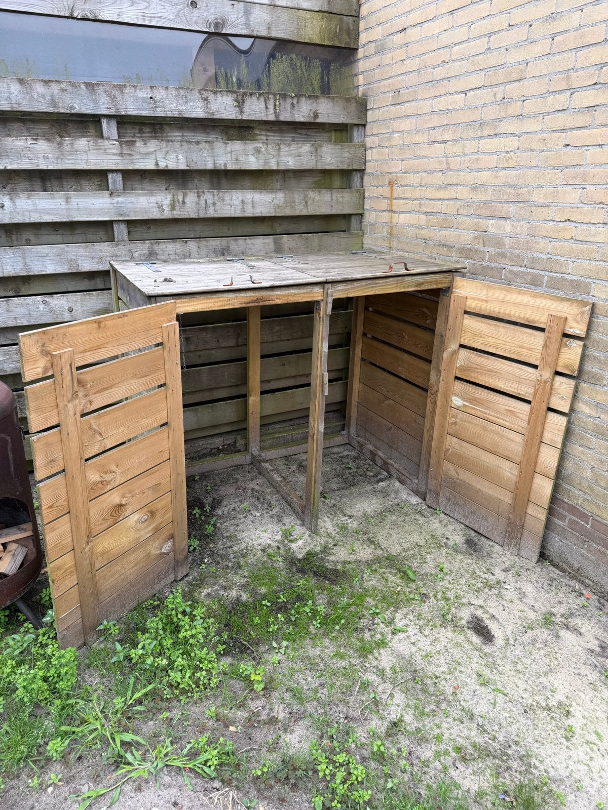 GRATIS, containerombouw 2 containers, Ophalen, Gebruikt, Hout, Containerberging