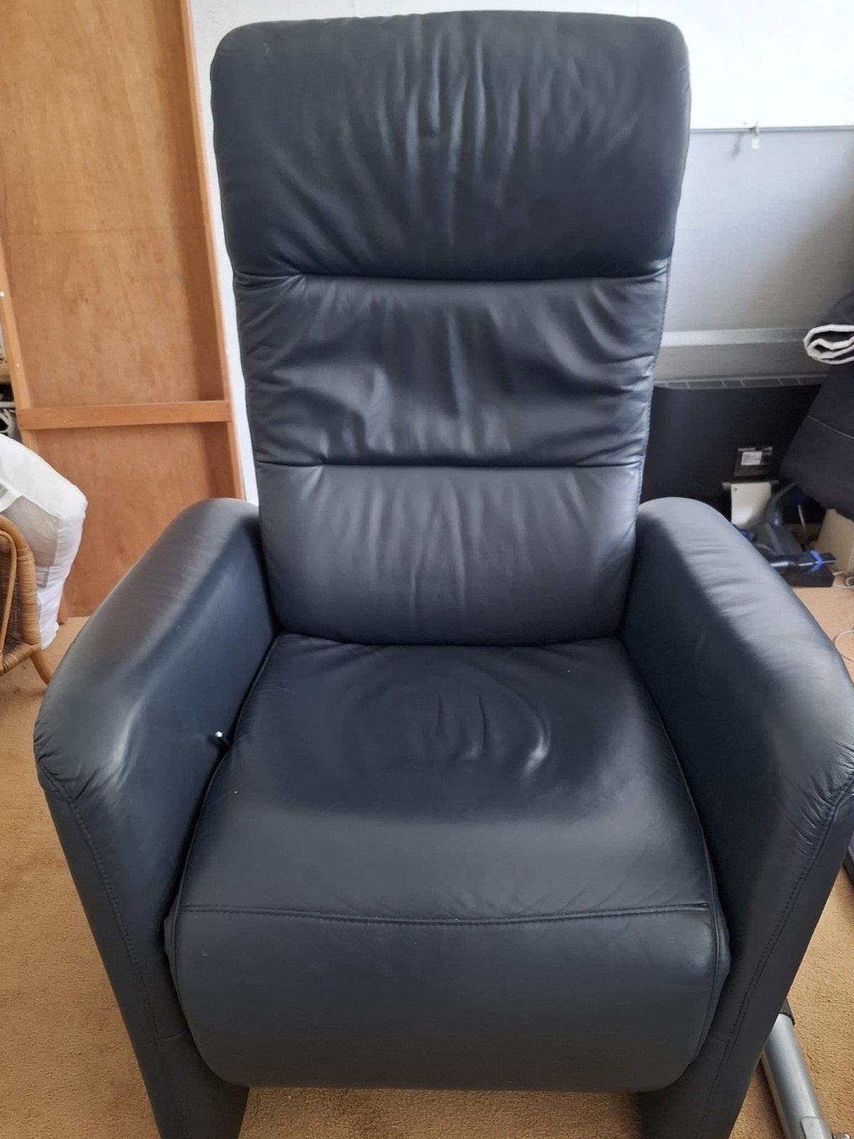 Hukla Relaxfauteuil - Donkerblauw Leer