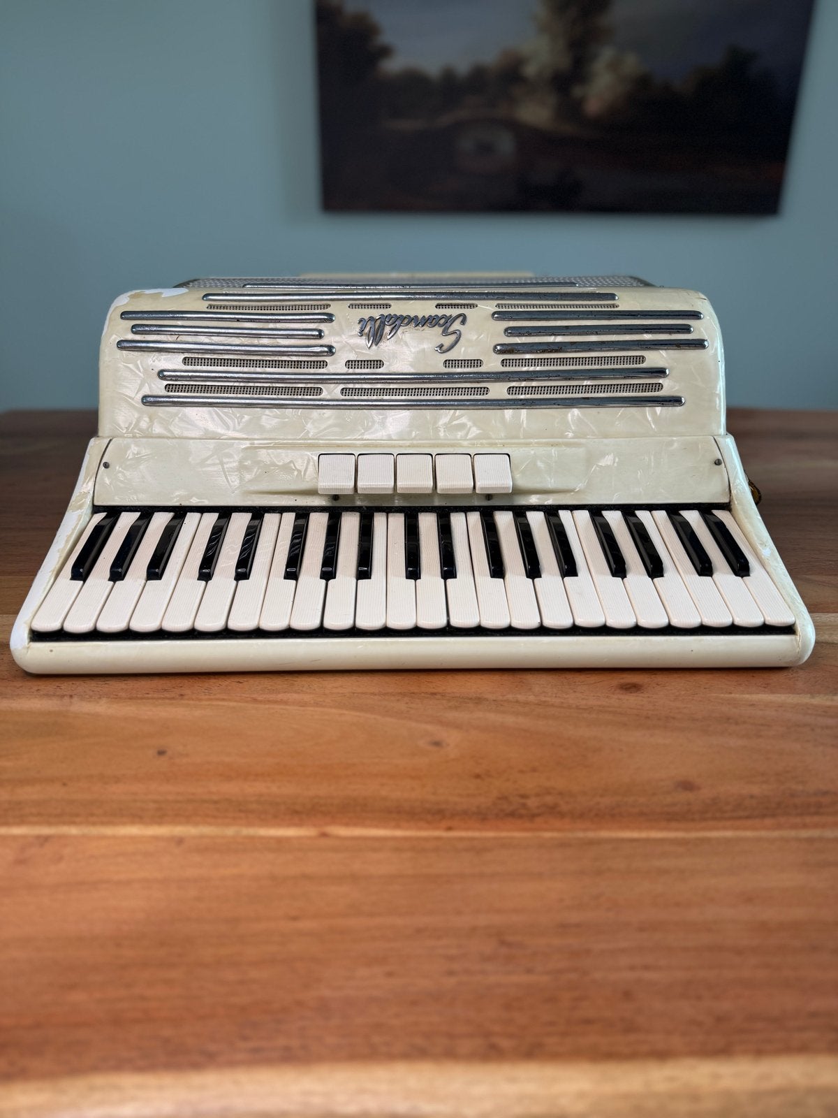 Scandalli Toetsaccordeon - Vintage Model, Muziek en Instrumenten, Accordeons, Gebruikt, Met riemen, Overige formaten, Scandalli