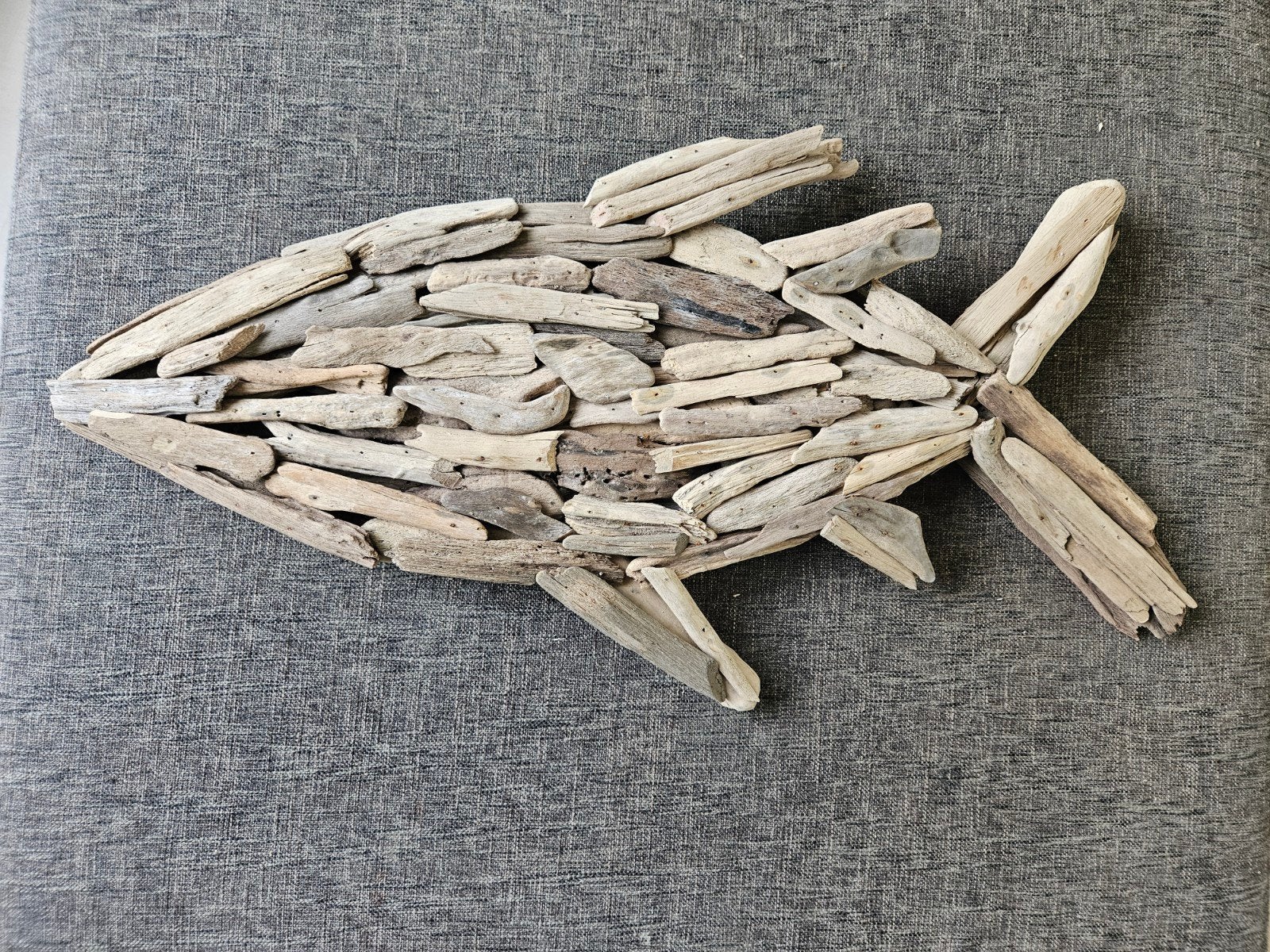 Sfeervolle houten vis wanddecoratie HBX Natural Art, 30 cm, Hout, Ophalen of Verzenden, Bruin