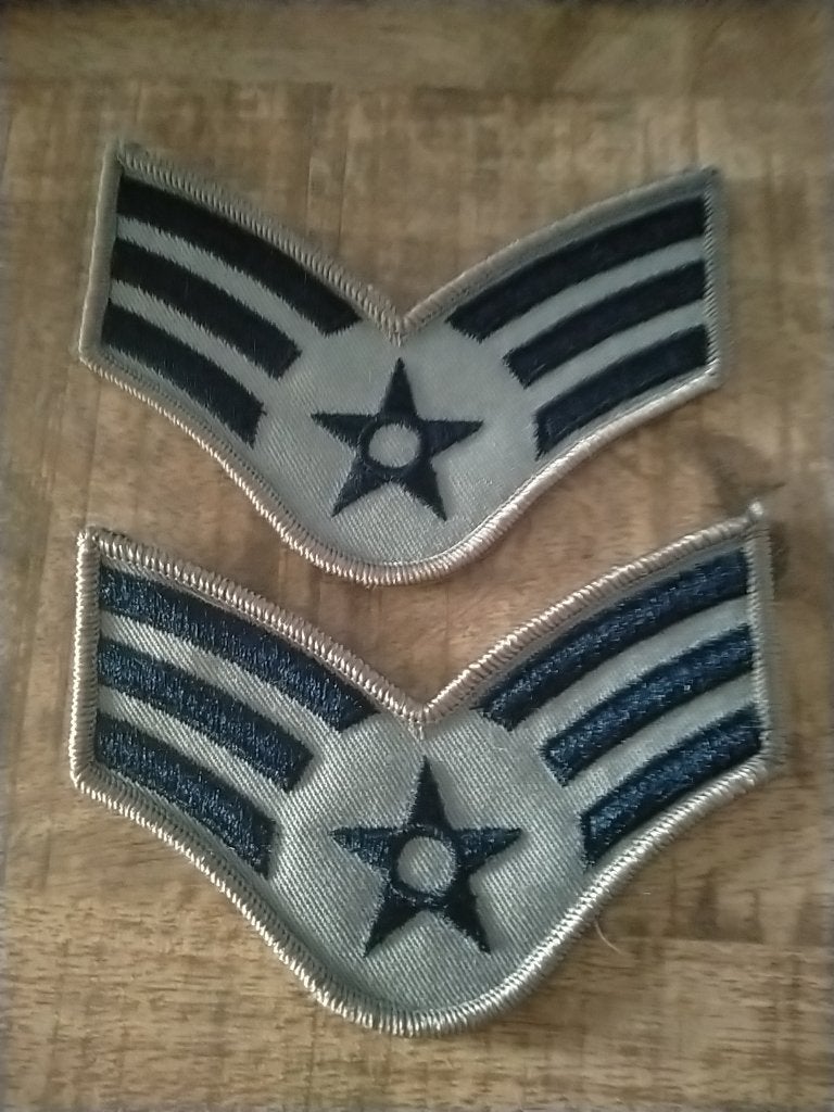 US Air Force , Senior Airman , E-4 , ABU camouflage, Verzenden, Luchtmacht, Amerika, Embleem of Badge