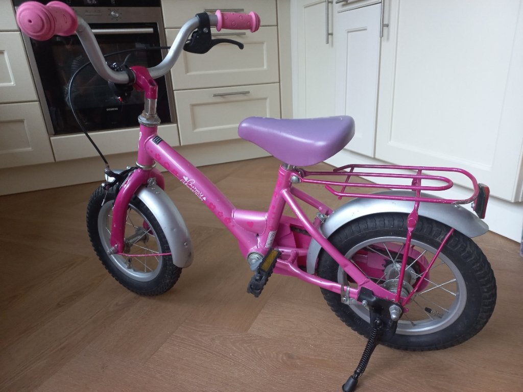 Meisjesfiets 12 inch, Ophalen, Terugtraprem, Gebruikt, 14 inch of minder