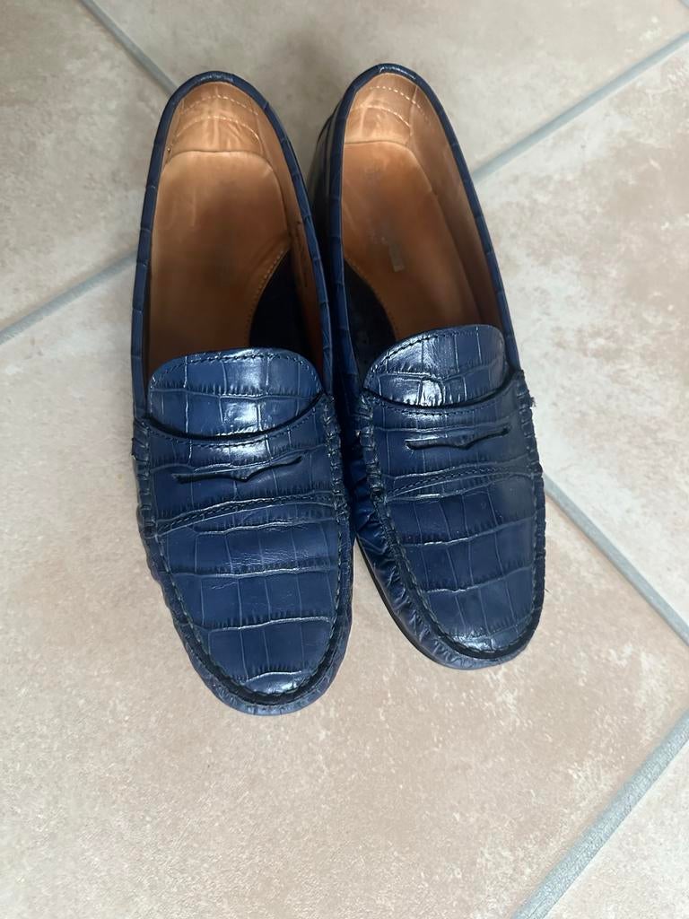 Paul Noyen donkerblauwe leren loafers met krokodillenprint, Kleding | Dames, Schoenen, Ophalen of Verzenden, Zo goed als nieuw