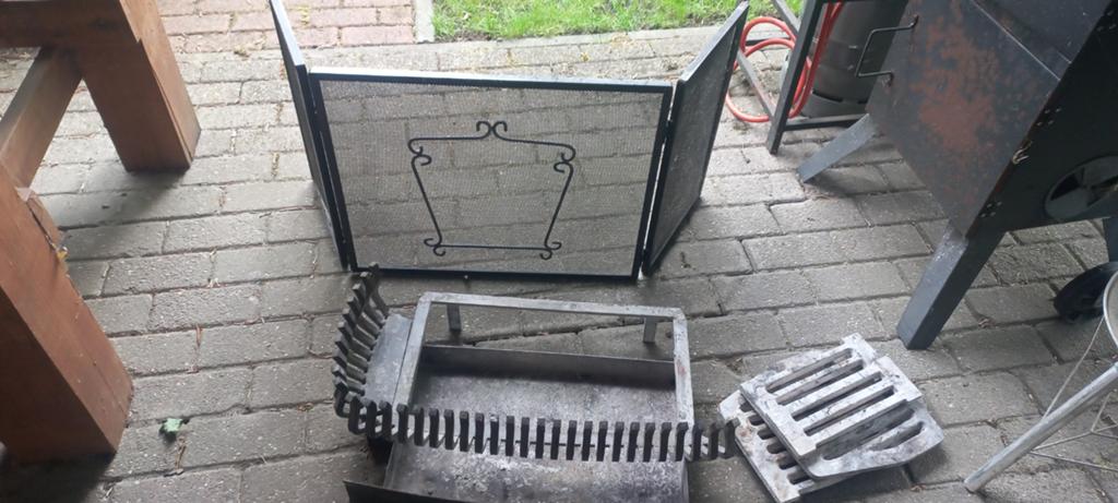 Open haard rooster met scherm, Ophalen, Gebruikt, Vrijstaande haard, Houthaard