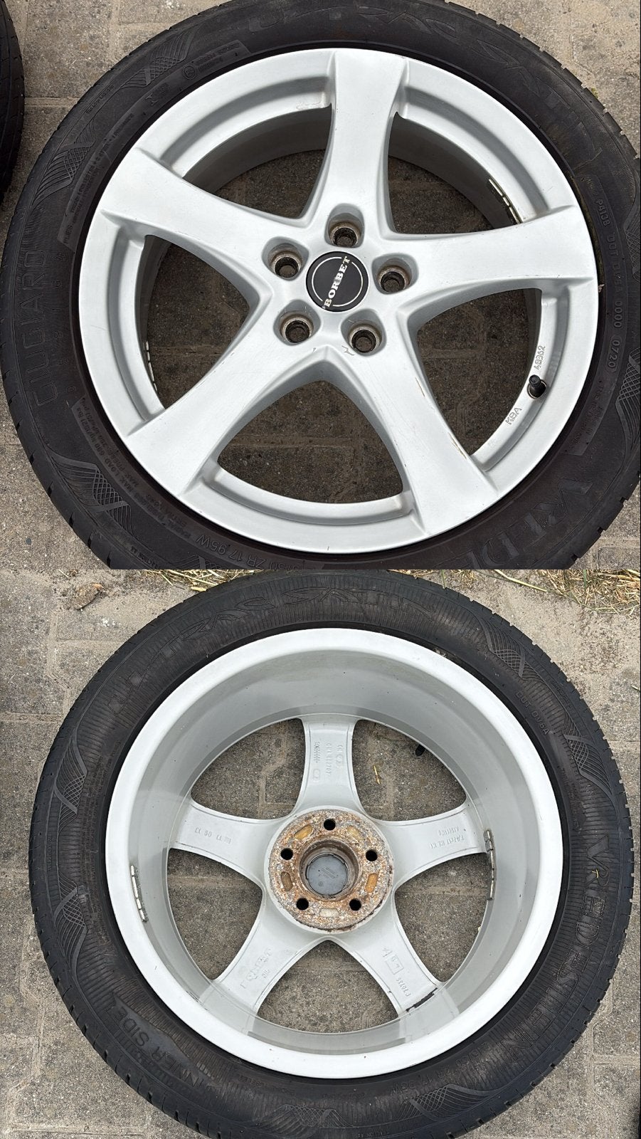 4 gebruikte banden: 2 Michelin, 2 Vredestein 215/50, Ophalen, Band(en), Gebruikt, 215 mm