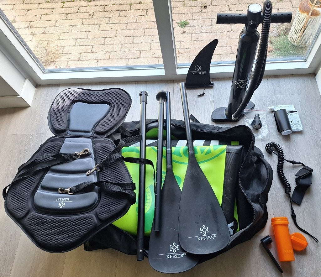 Sup-accessoires Kesser: tas, peddel, pomp, kajakzitje, etc., Ophalen of Verzenden, Gebruikt, SUP-accessoire