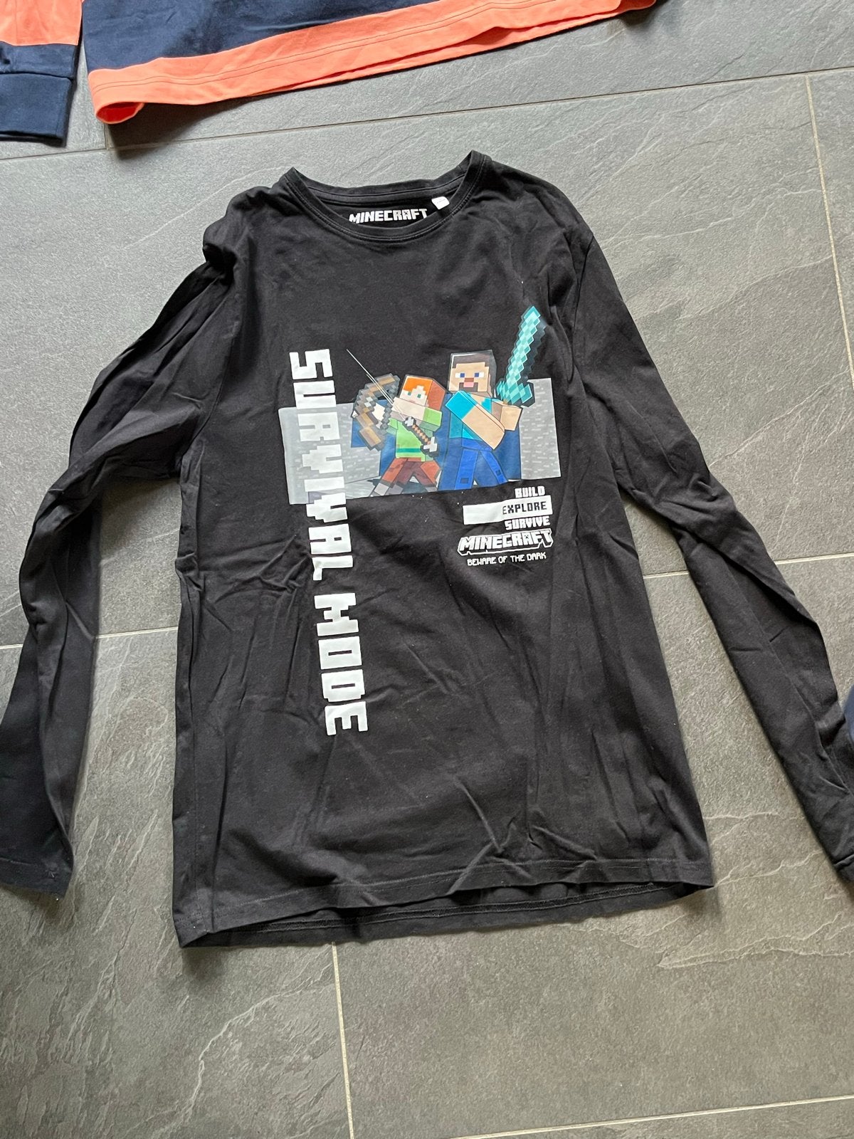 Minecraft Longsleeve Zwart Maat 170-176 Zo Goed Als Nieuw, Ophalen of Verzenden, Zo goed als nieuw, Jongen, Shirt of Longsleeve