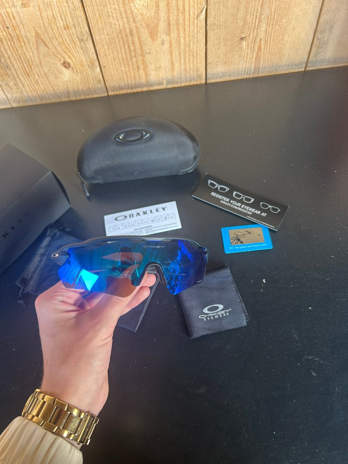 Oakley Radar Prizm Ev zonnebril - Nieuwstaat Blauw, Blauw, Nieuw, Ophalen of Verzenden, Oakley