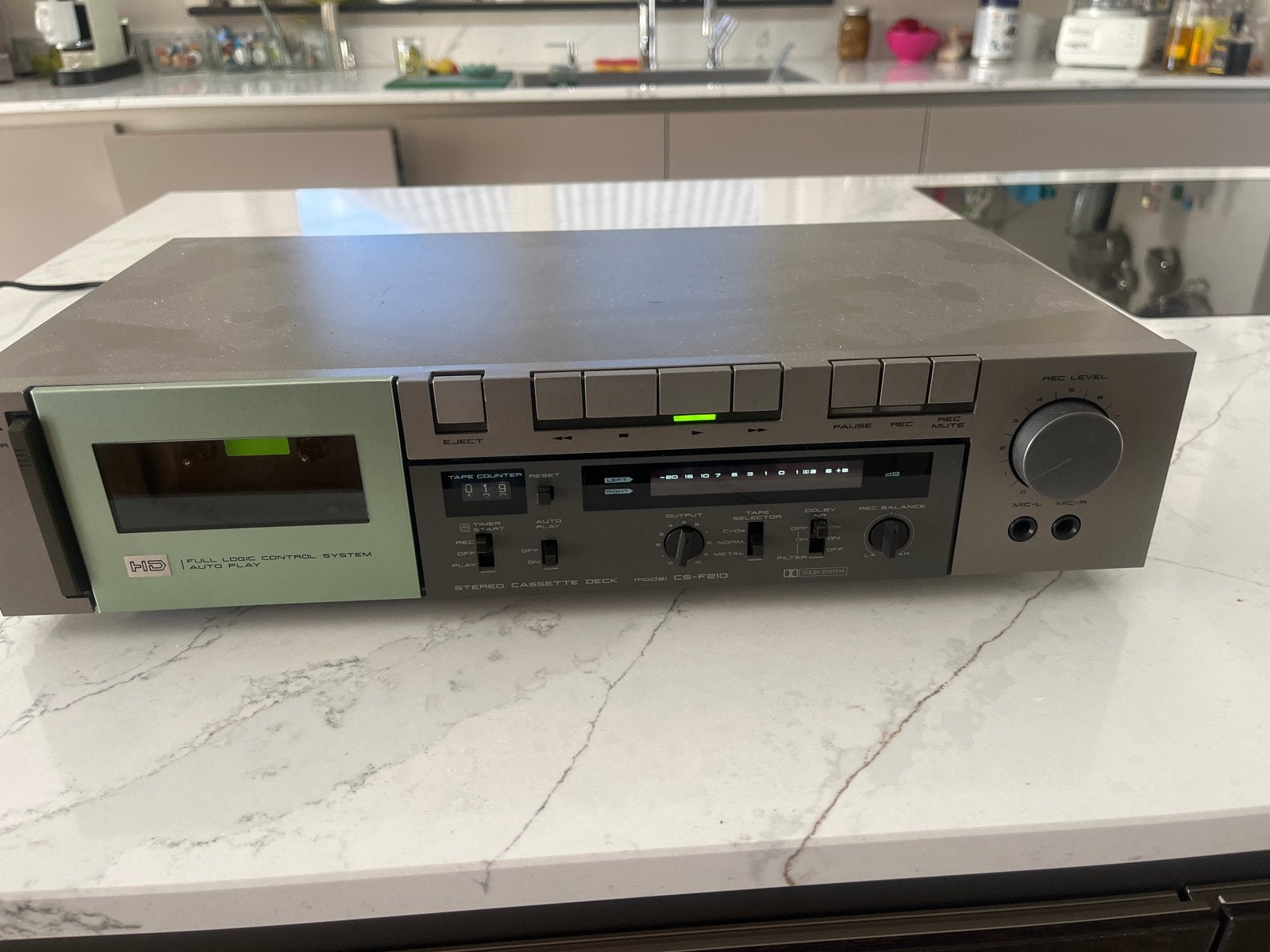 Akai CS-F210 Stereo Cassettedeck - Vintage Audio, Ophalen of Verzenden, Enkel, Akai, Tiptoetsen