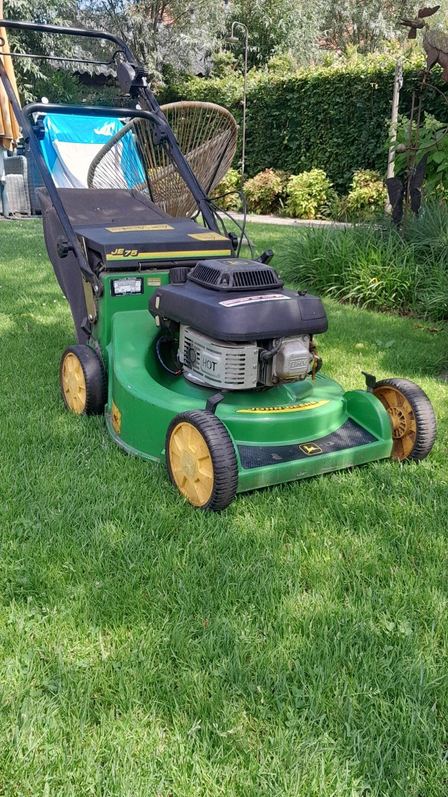 John deere je75 grasmaaier gazonmaaier sabo 47 A maaier, Ophalen, Cirkelmaaier, Gebruikt, Benzine-grasmaaier