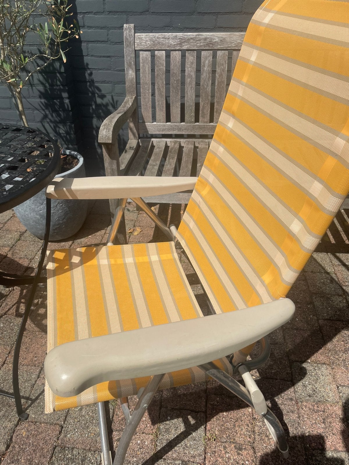 2 Lichtgewicht inklapbare tuinstoelen, Ophalen, Gebruikt, Aluminium, Inklapbaar