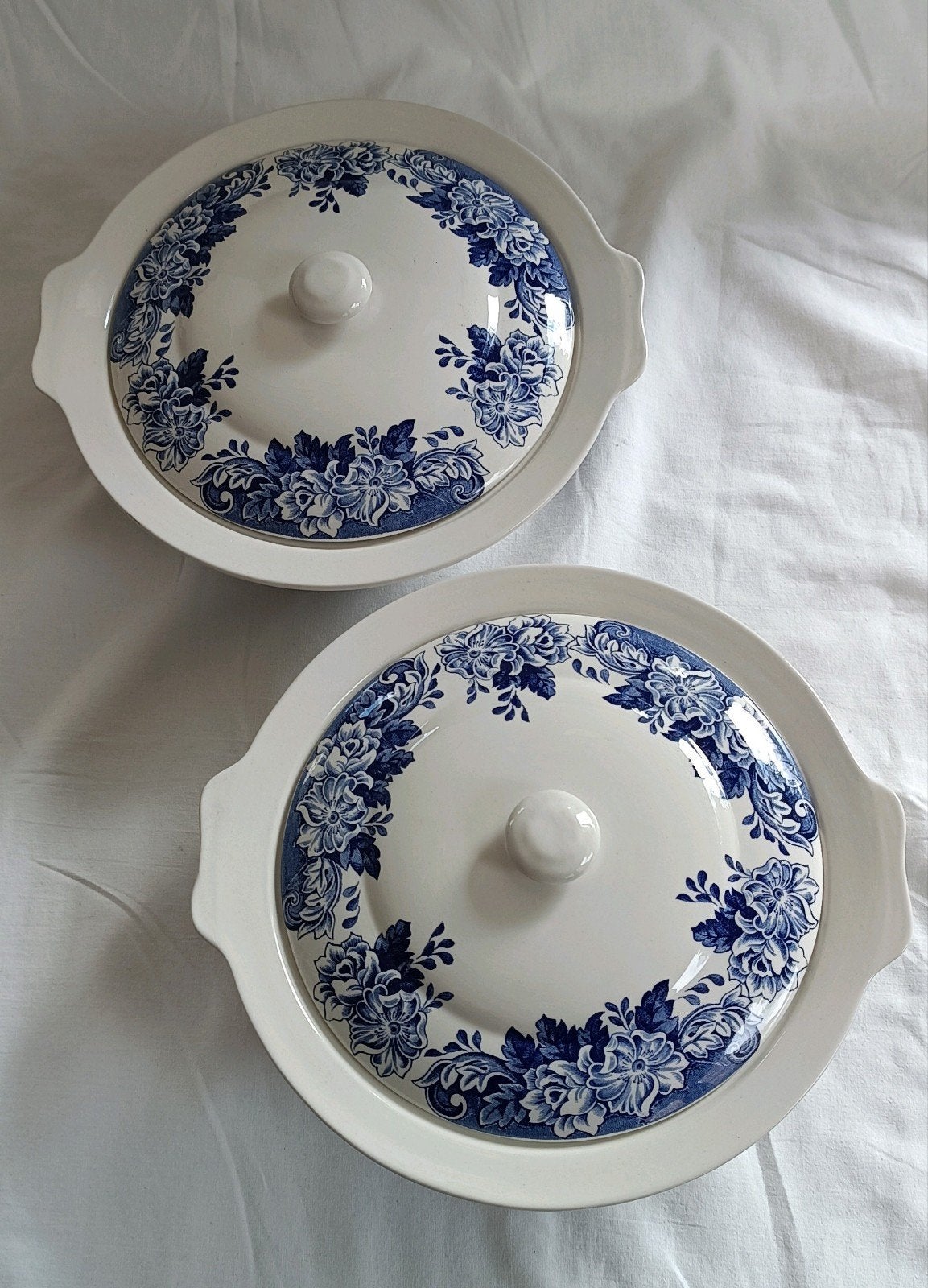 2 Antieke Terrines met Deksel - Dickens Serie Staffordshire, Antiek en Kunst, Ophalen of Verzenden