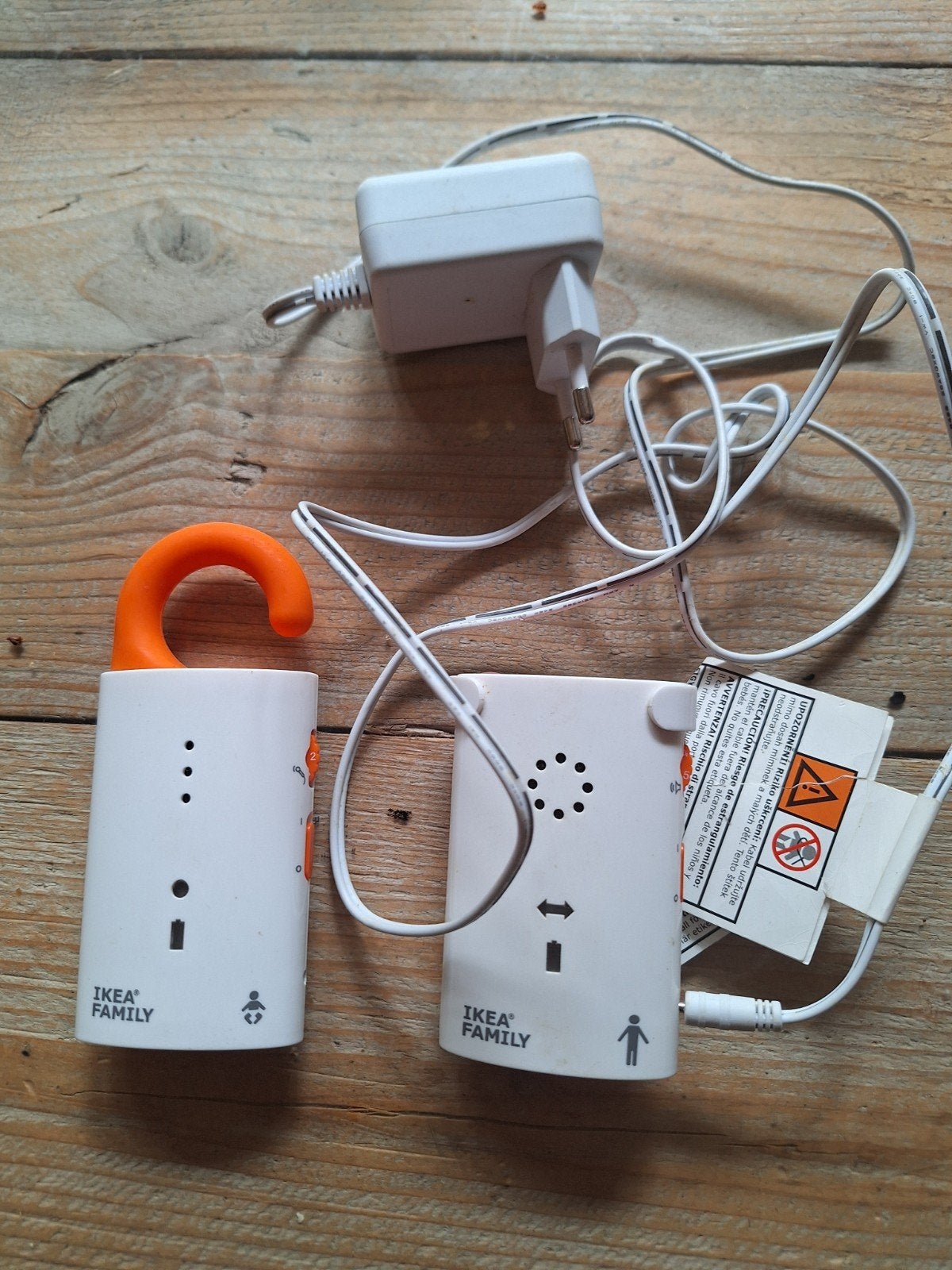 IKEA Family Babyfoon met Adapter - Wit/Oranje, Ophalen of Verzenden, Gebruikt, 100 tot 250 meter, Digitaal