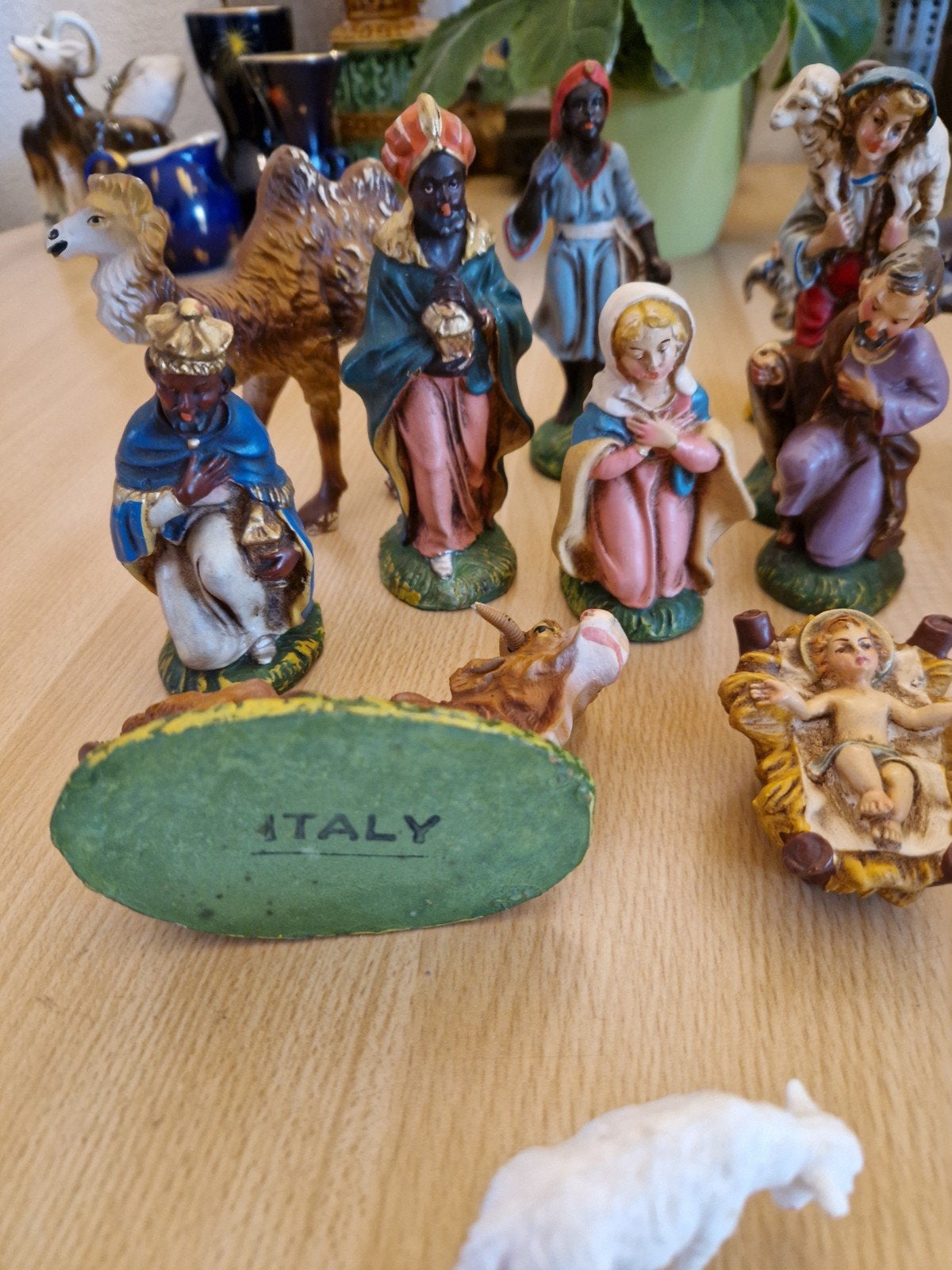Vintage Kerststal Beeldjes Set - Handgeschilderd Italië, Ophalen of Verzenden, Gebruikt