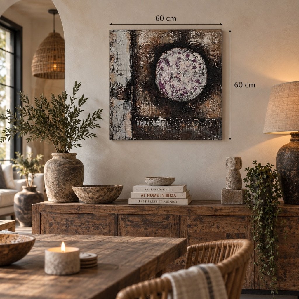 Modern abstract structuur schilderij – 60  60 cm, Ophalen of Verzenden