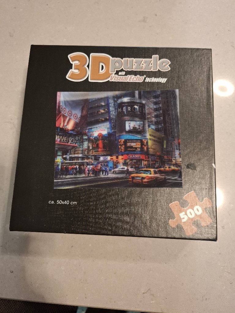 3D Puzzel Times Square 500 stukjes, Ophalen of Verzenden, 500 t/m 1500 stukjes, Zo goed als nieuw, Legpuzzel