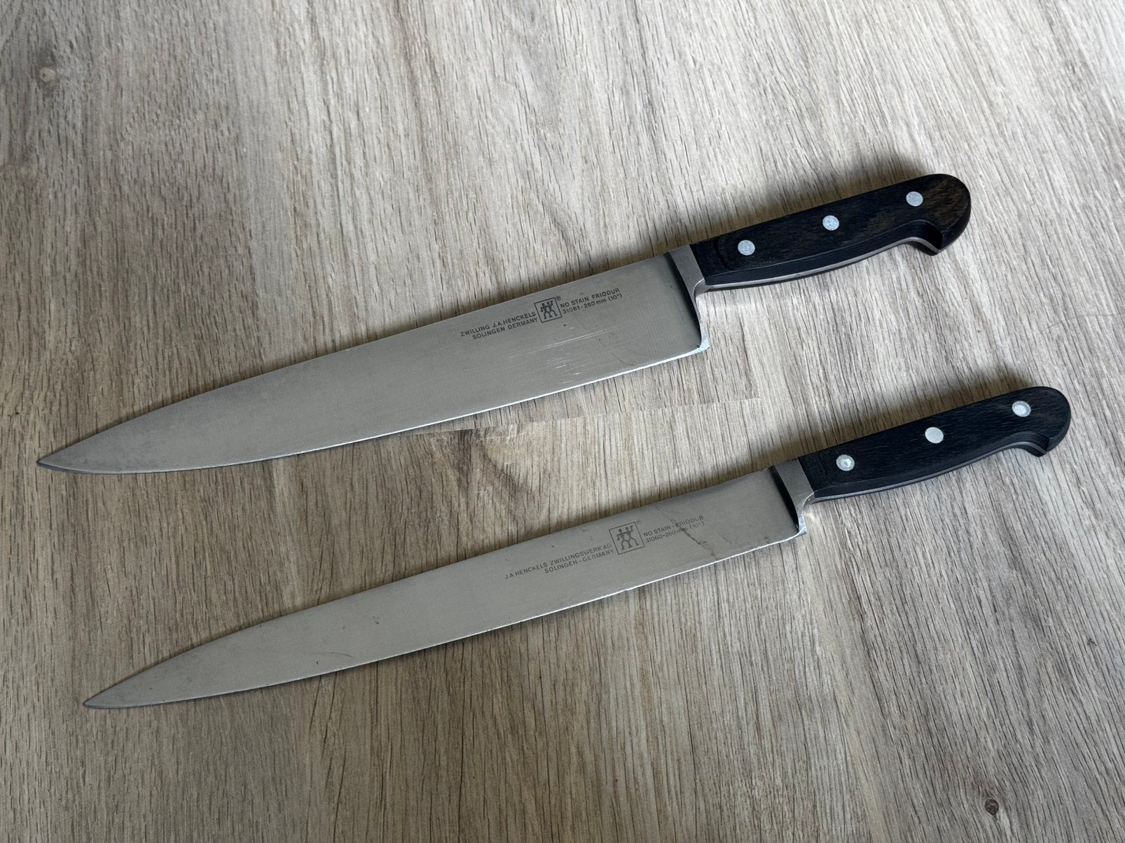 ZWILLING J.A. HENCKELS Koks mes en vleesmes 25cm, Ophalen of Verzenden, Zo goed als nieuw, Hout