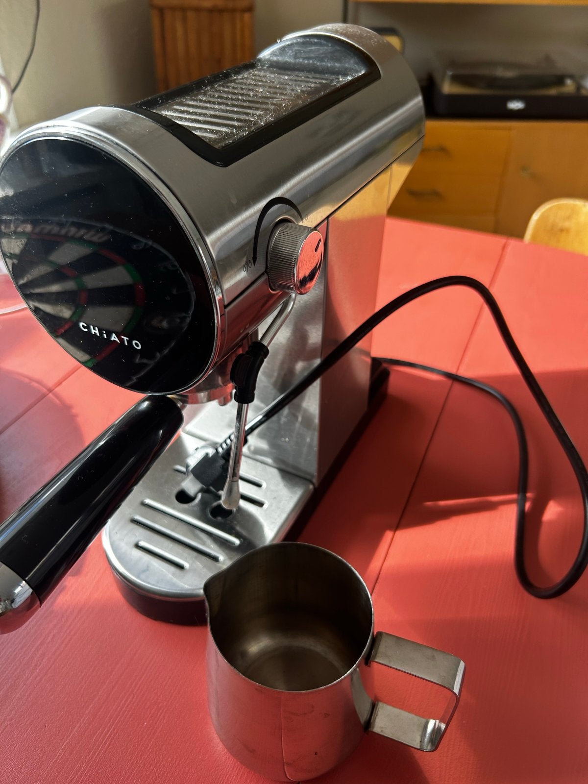 Chiato Espresso Apparaat - Zo goed als nieuw, Stoompijpje, Espresso apparaat, Gemalen koffie, Ophalen of Verzenden