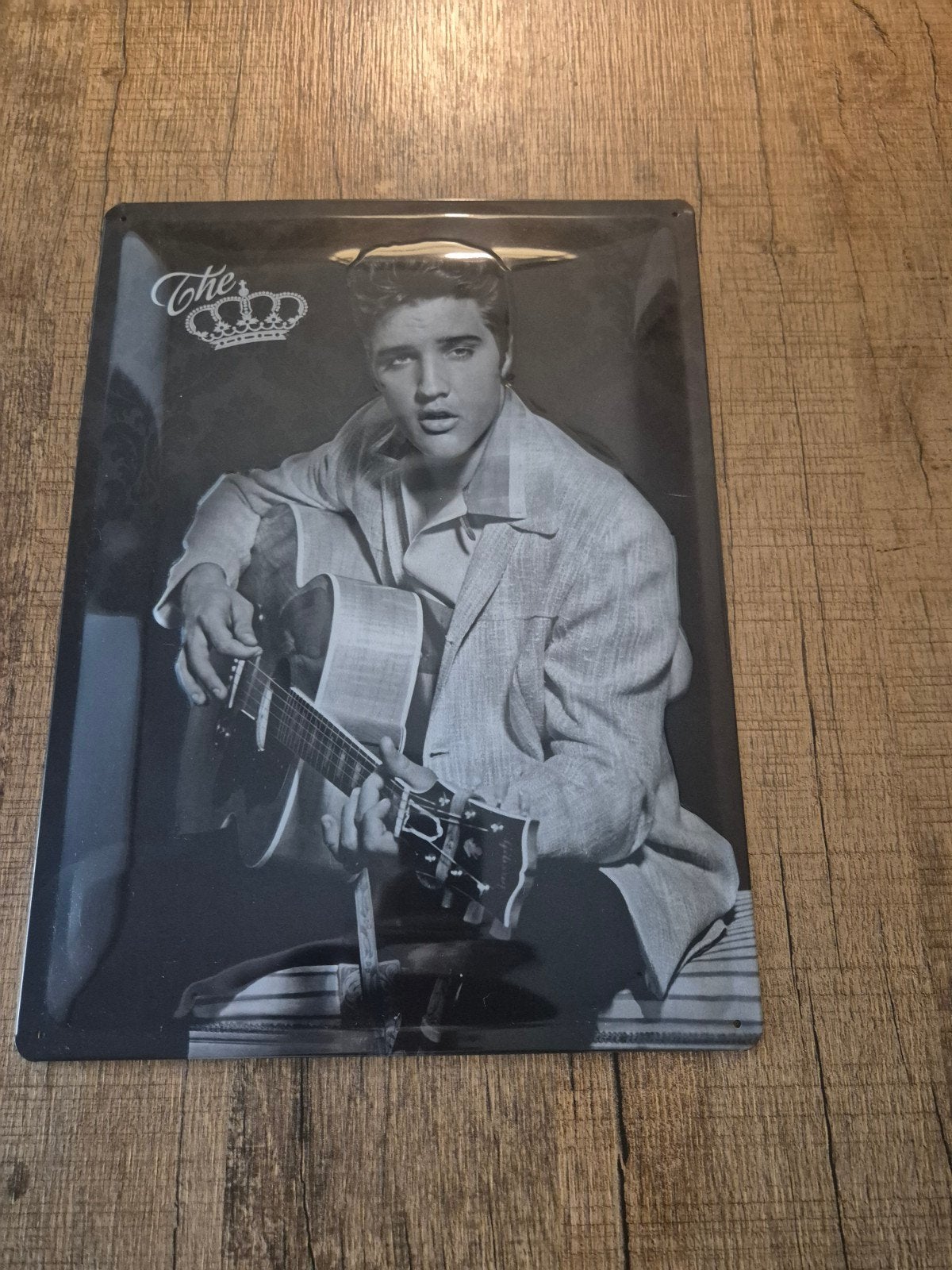 Metalen wandplaat Elvis Presley, Vintage, Gebruikt, Meerkleurig, Ophalen of Verzenden