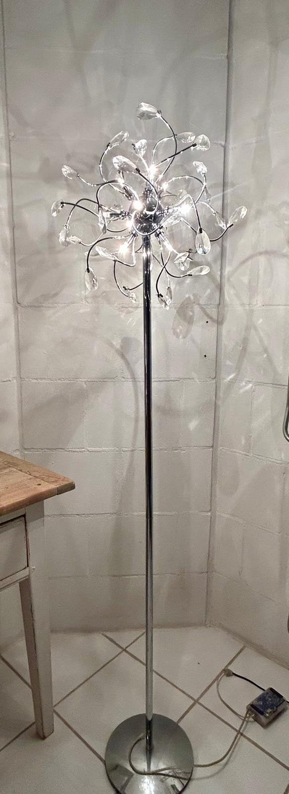 Moderne vloerlamp met kristallen en 11 lampjes, Huis en Inrichting, Lampen | Vloerlampen, Ophalen, 150 tot 200 cm