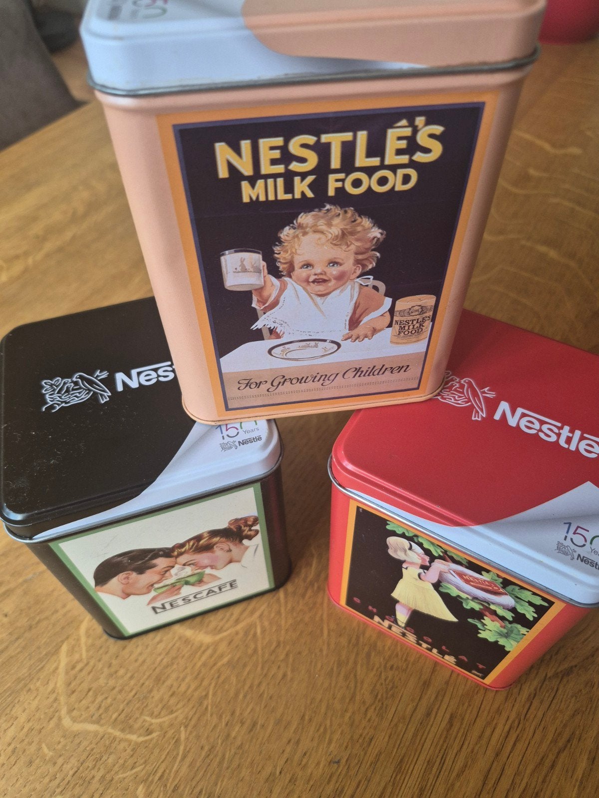 Set van 3 Vintage Nestlé Blikken - Decoratief & Uniek, Verzamelen, Blikken, Ophalen of Verzenden, Gebruikt, Overige