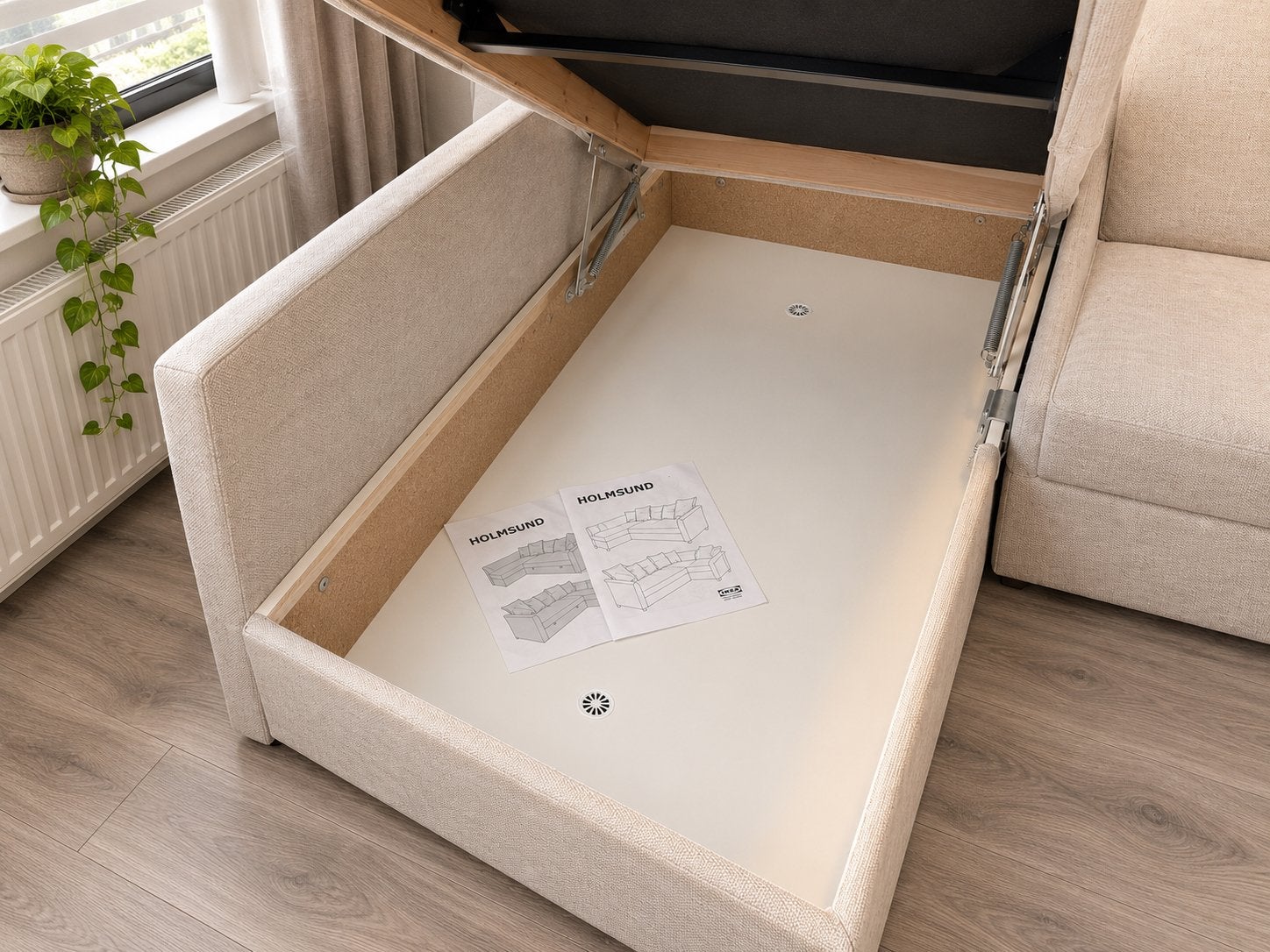 Holmsund hoekslaapbank ikea Borgunda beige, Huis en Inrichting, Ophalen, Beige, Tweepersoons, 140 cm