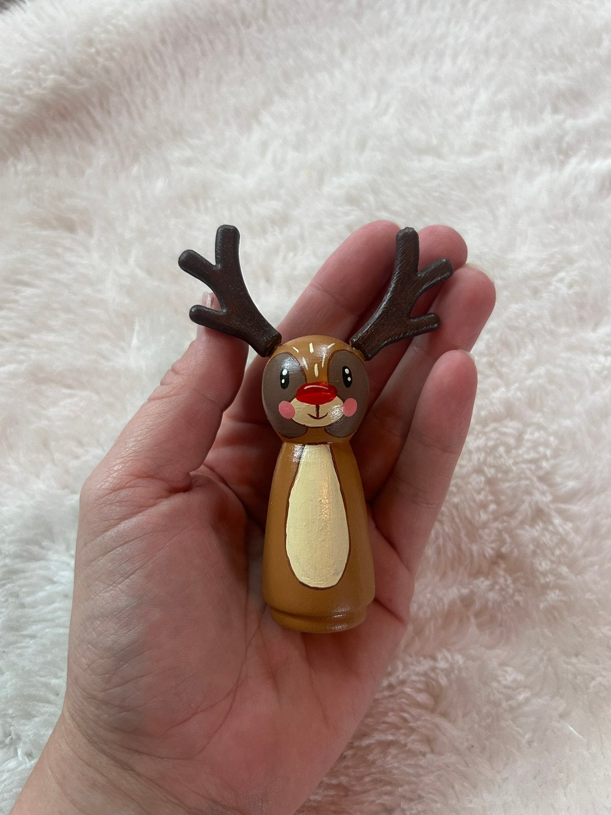 Handgeschilderd houten rendier – Peg Doll, Ophalen of Verzenden, Nieuw, Overige typen