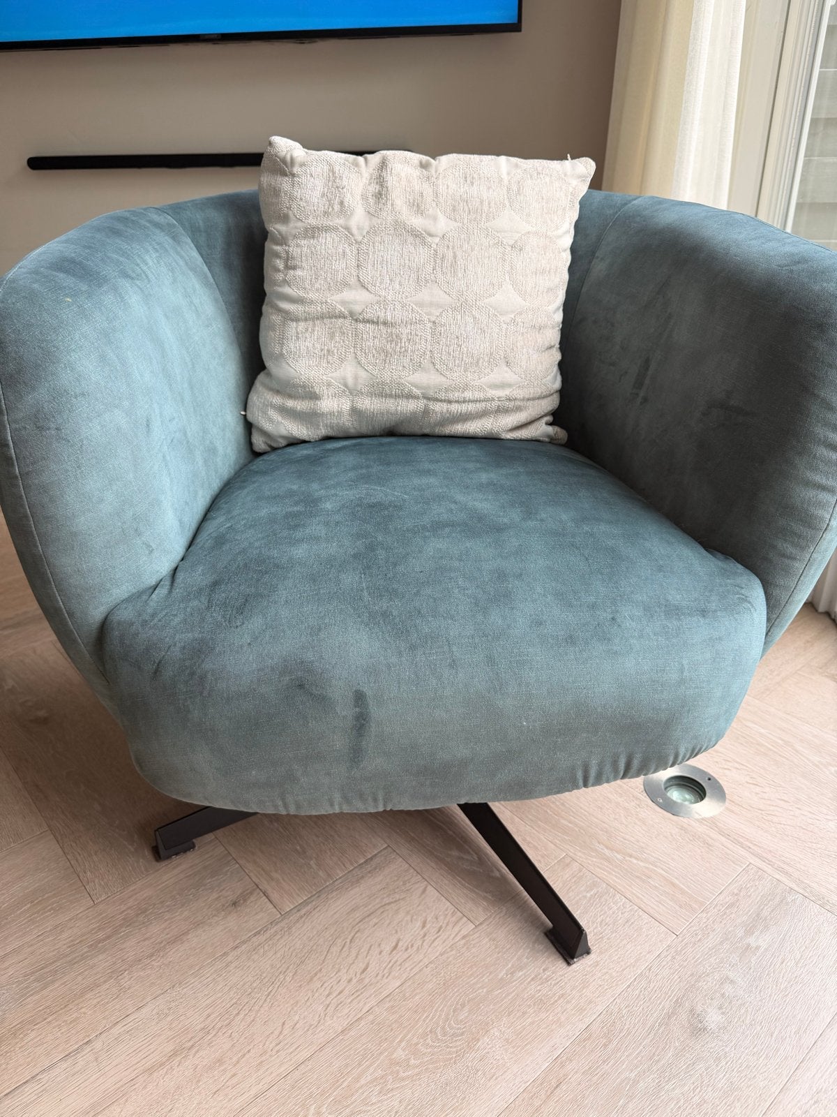 Fauteuil draaibaar, Huis en Inrichting, Fauteuils, Ophalen, Zo goed als nieuw, Stof