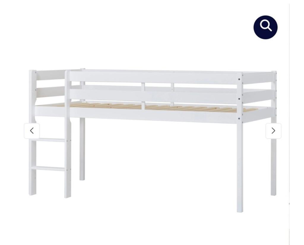 Half hoogslaper, Huis en Inrichting, Slaapkamer | Stapelbedden en Hoogslapers, Ophalen, Gebruikt, Eenpersoons, Minder dan 160 cm