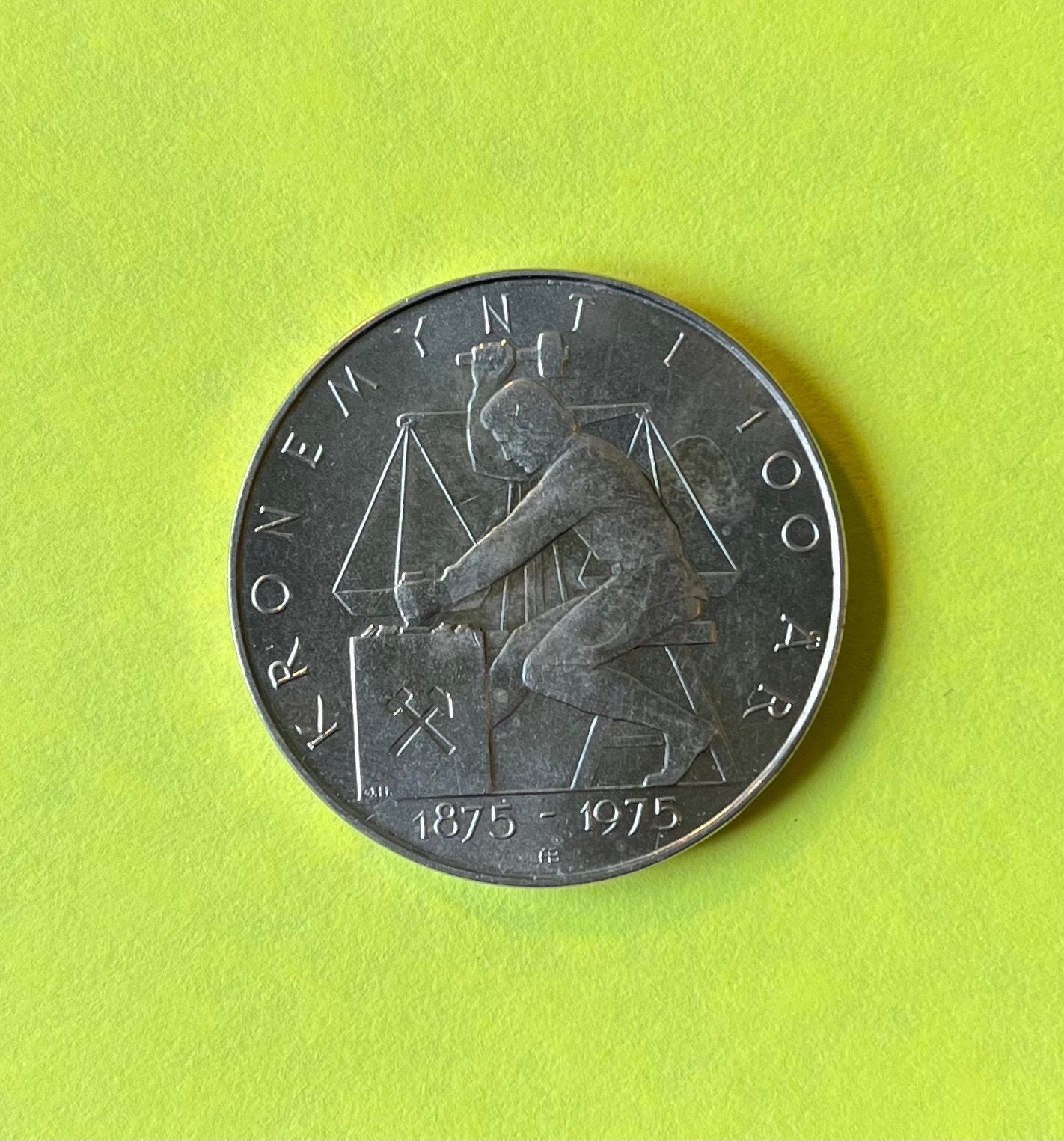 Noorse 5 Kroner 1975 (Verjaardag Kroon), Ophalen of Verzenden, Overige landen, Losse munt