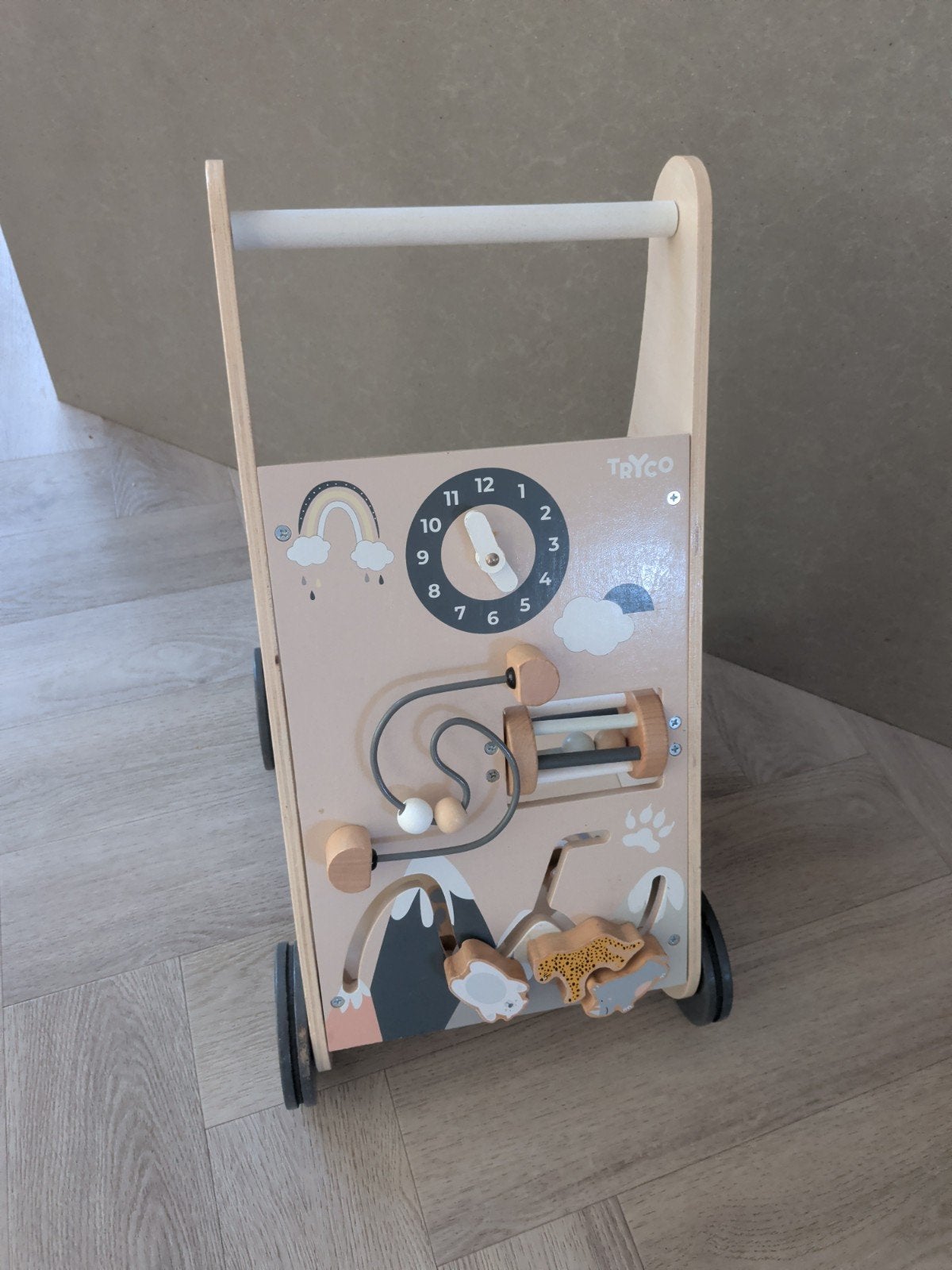 Houten Loop- en Activiteiten Wagen, Ophalen, Zo goed als nieuw, Duw- of Trekspeelgoed