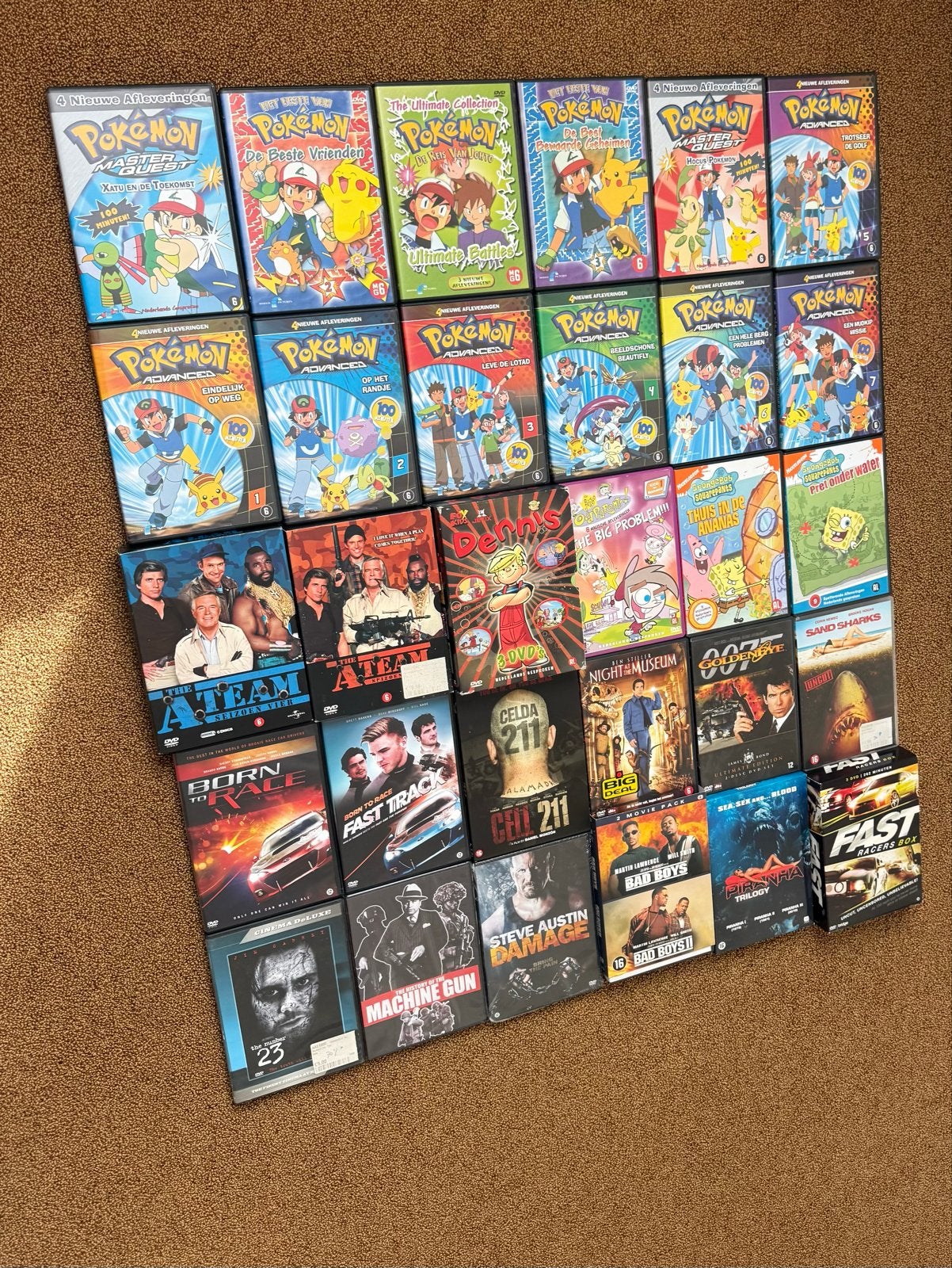 Grote DVD partij: Pokémon collectie, A-Team,007, Cd's en Dvd's, Gebruikt, Animatie, Alle leeftijden, Box/collectie
