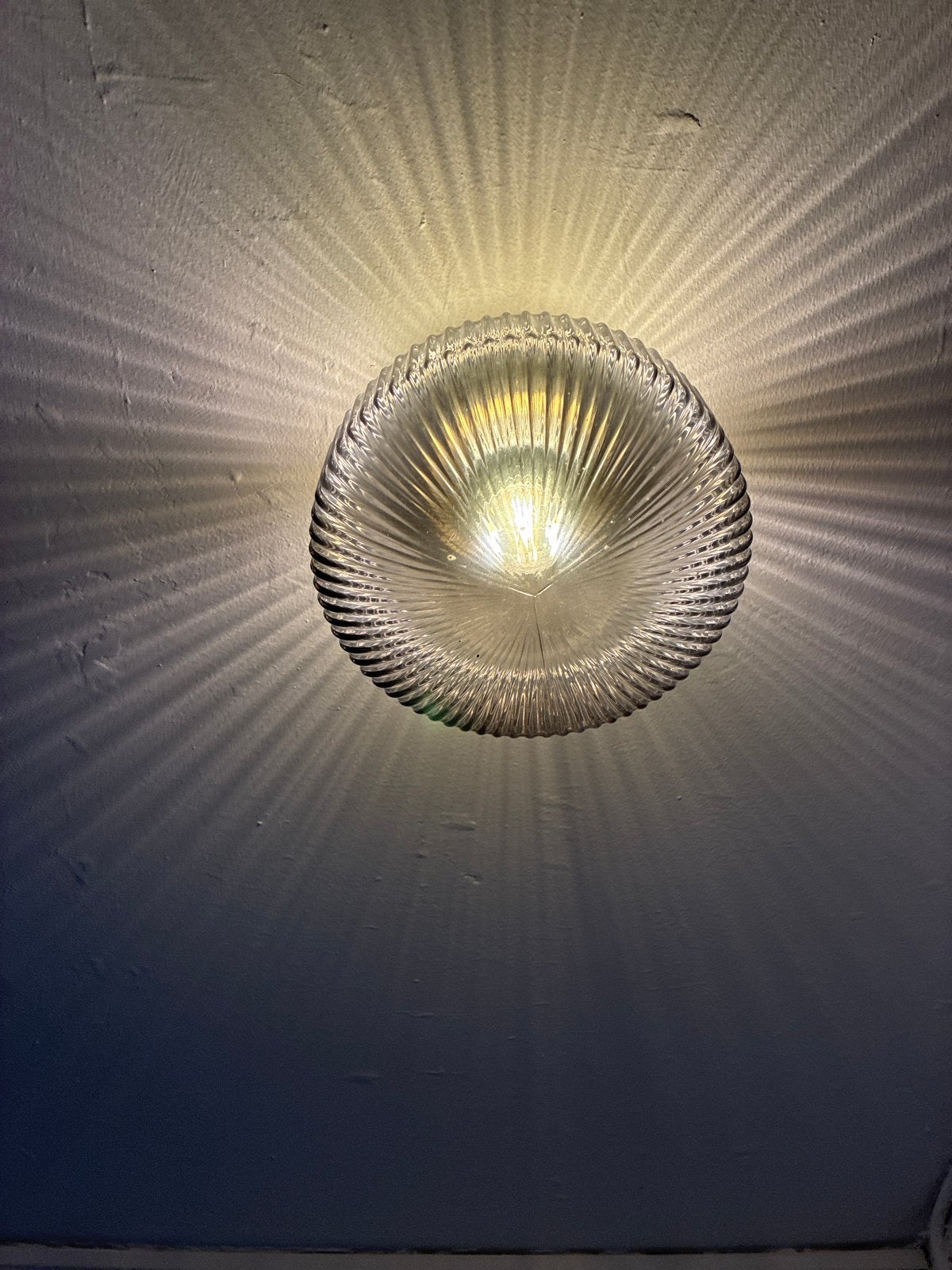 Vintage glazen plafondlamp - Art Deco stijl, Ophalen, Plafondlamp, Art deco, Glas