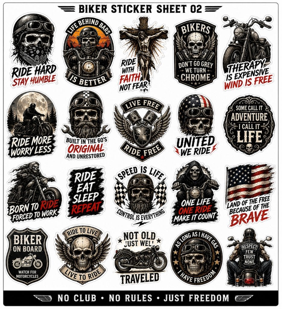 ️ A4 Ultieme Biker Stickercollectie, Hobby en Vrije tijd, Verzenden, Nieuw, Sticker