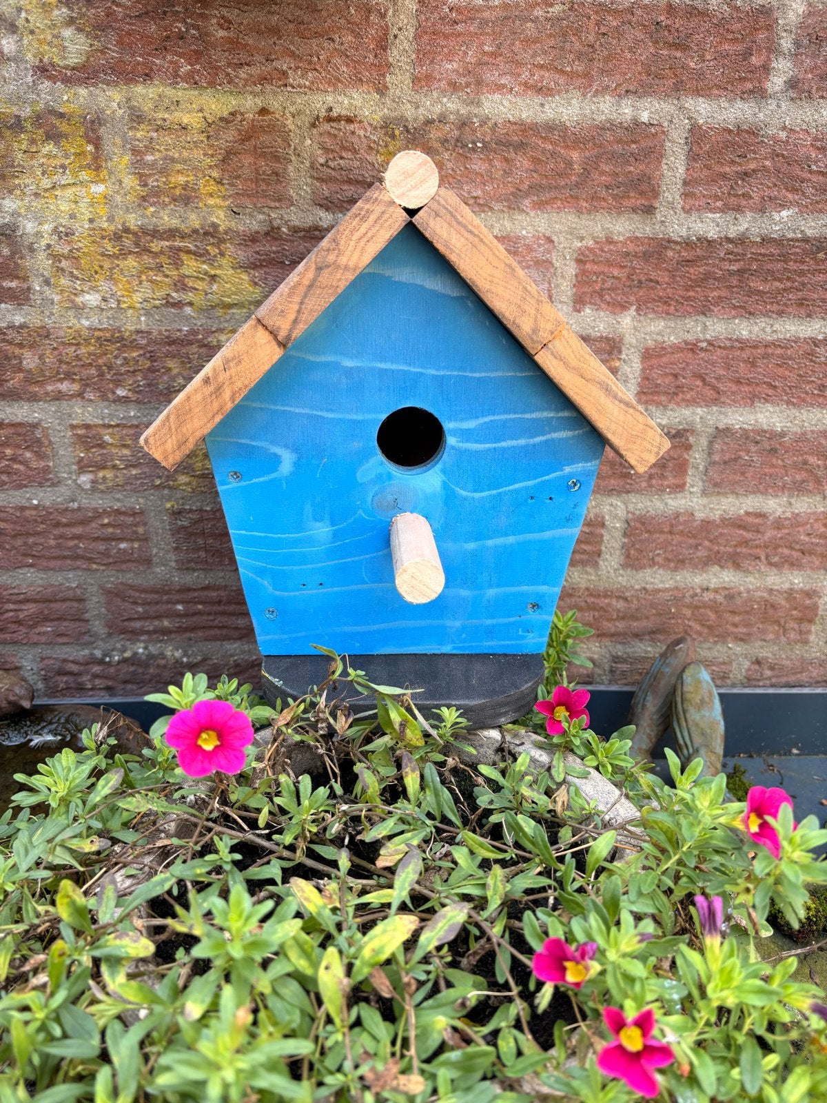 Blauw vogelhuisje voor kleine tuinvogels, Tuin en Terras, Ophalen, Nieuw